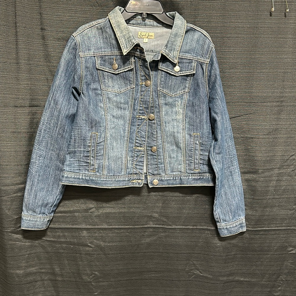 Earl Jean Denim Jean Jacket‎ Coat Size Large Womens / Size box 19-8